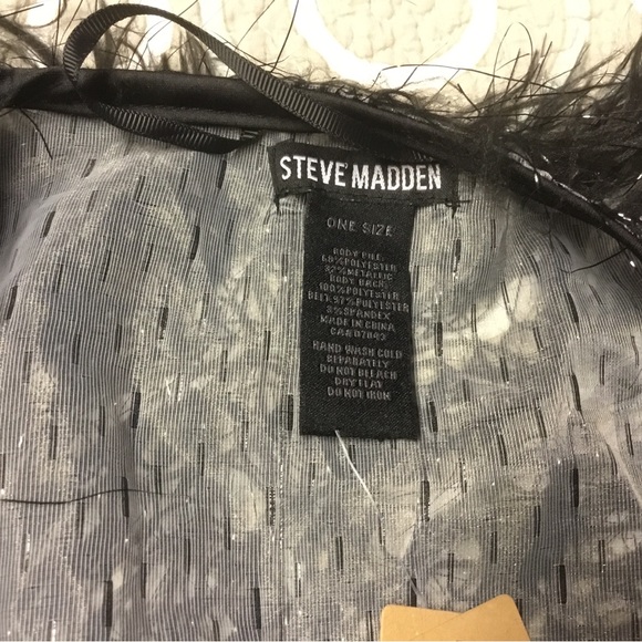 Steve Madden Tie up Eyelash top O/S NWT Black - Picture 3 of 5